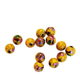 Cloisonne Dark Yellow Round Beads Vintage Chinese 6 & 8mm
