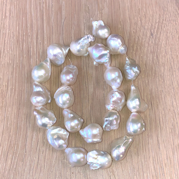 Fireball big Baroque Freshwater Pearl Gemstone beads silver Bracelet – Gems  Dynasty Crystals