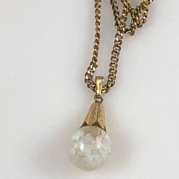 Gold Filled Floating Opal Necklace Vintage Estate Beads & Jewelry