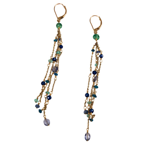 Multi Gemstone Gold Filled Earrings