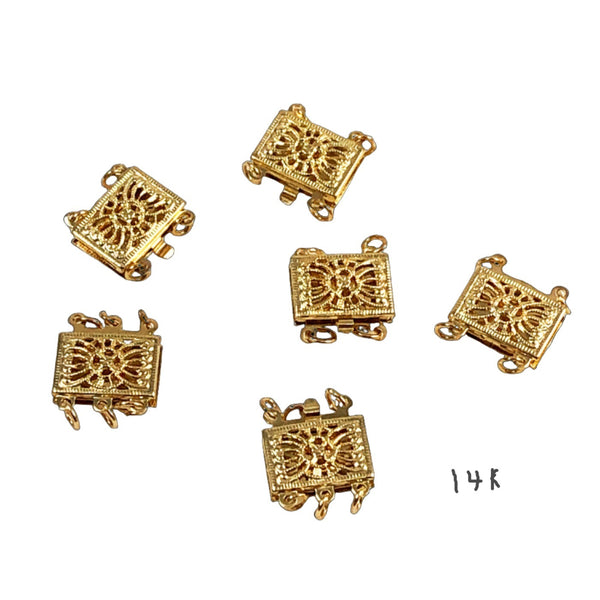 Gold 14K Filigree Box Clasp Estatebeads