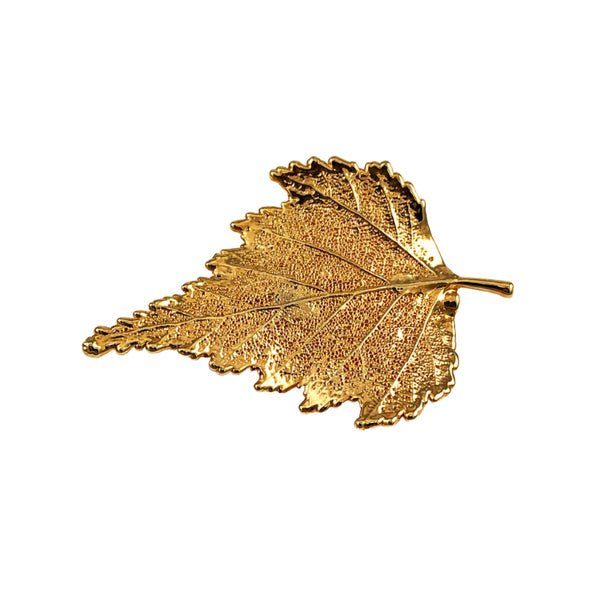 Leaves Brushed Vintage Gold Brooch Pin M-2921