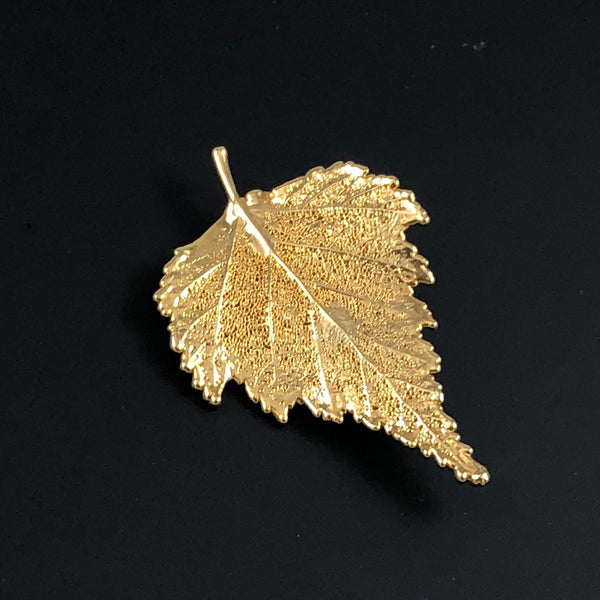 Leaves Brushed Vintage Gold Brooch Pin M-2921