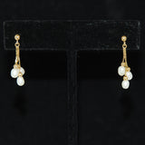 14K Gold Pearl Dangle Earrings