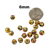 Cloisonne Gold Round Beads 