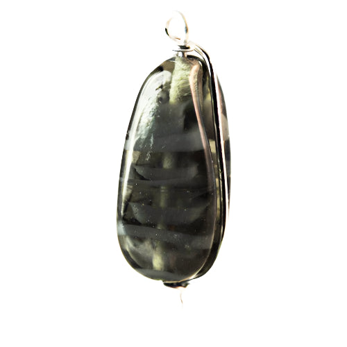 Wire Wrapped Gray Glass Beads