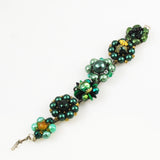 Green Pearl Earring Upcycled Bracelet