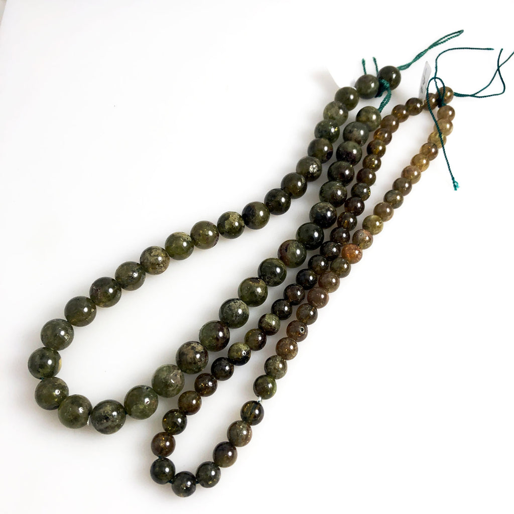 Green Garnet Round Beads