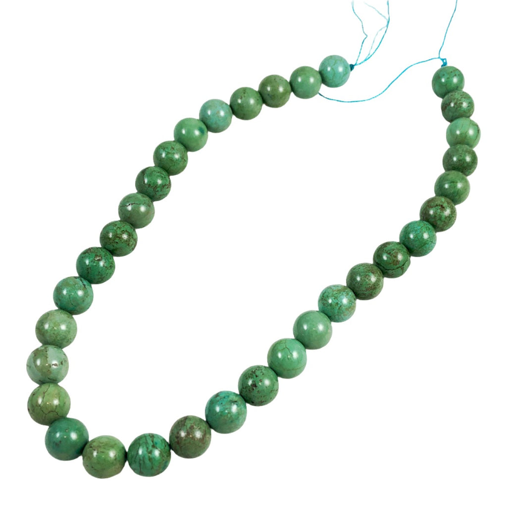 Vintage turquoise beads 12mm green