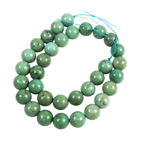 Vintage turquoise beads 12mm green
