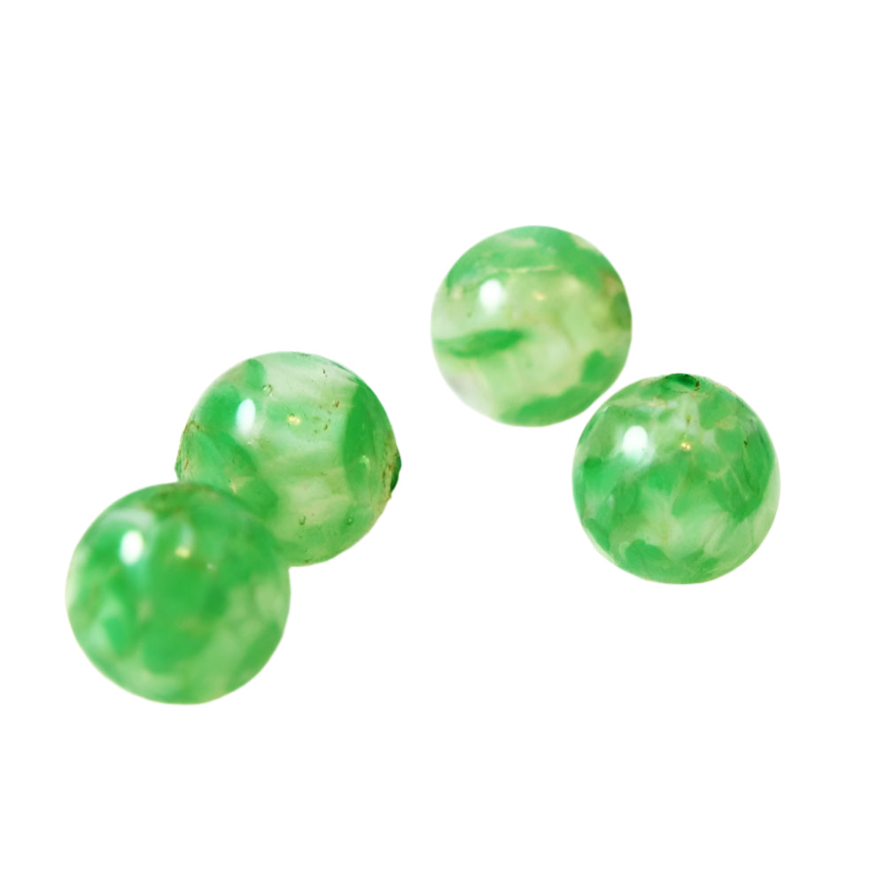 Green Murano Lamp Work Beads - Sommerso beads 12mm