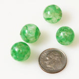 Green Murano Lamp Work Beads - Sommerso