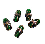Green Lamp Work Wedding Cake Beads