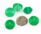 Faceted Bohemian Green Vaseline Trade Beads