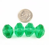 Faceted Bohemian Green Vaseline Trade Beads