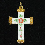 Vintage Guilloché Enamel Gold Cross