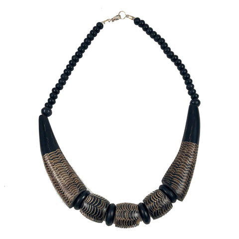 Carved Horn Collar Necklace Vintage