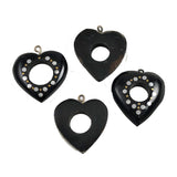 black heart pendants horn