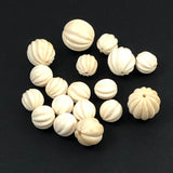 Elephant Ivory Fluted Melon Beads