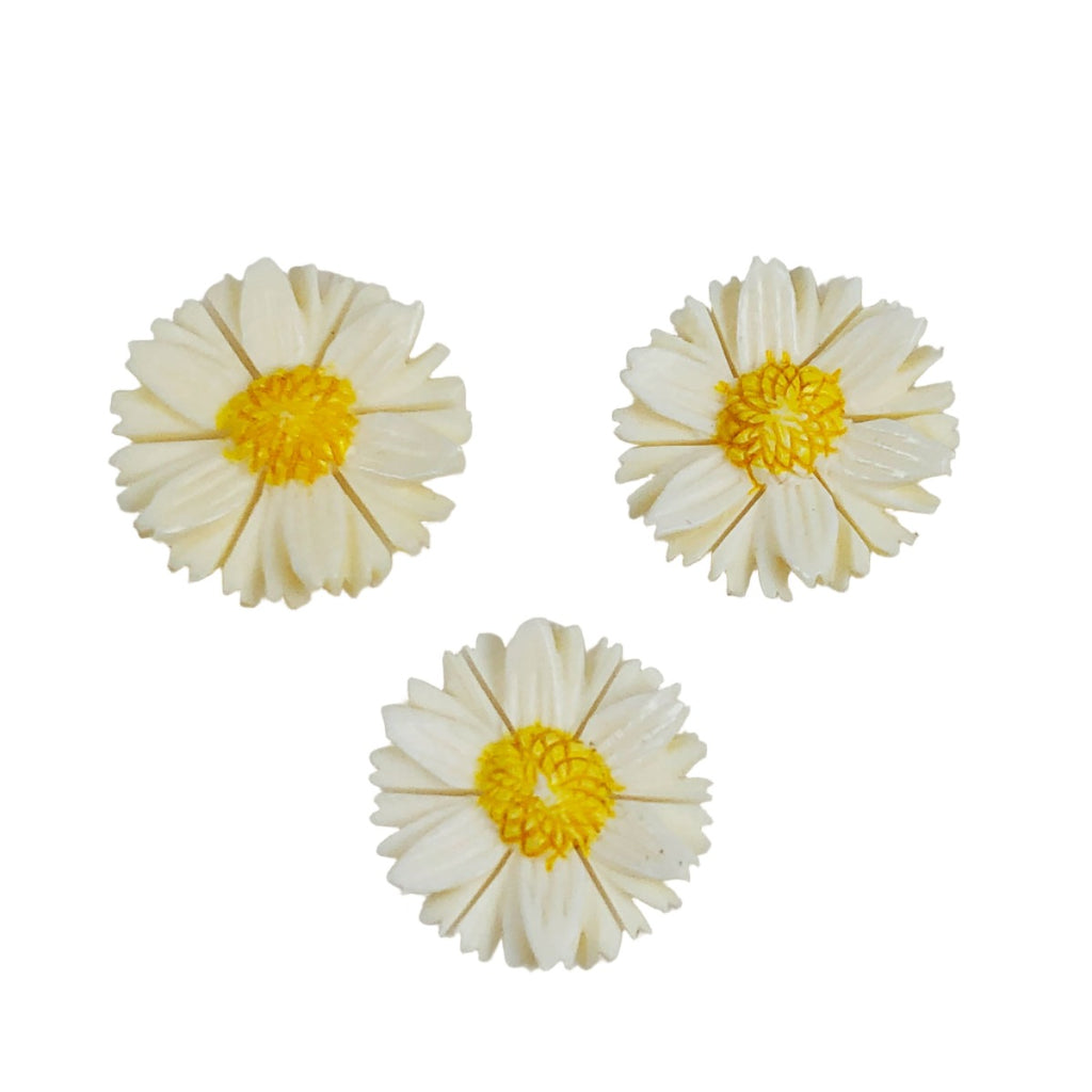VIntage carved daisy cabochons