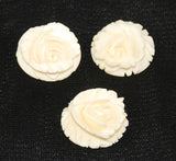 Carved Ivory Flat Back Roses Vintage
