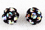 Jet Black Rhinestone Crystal AB Balls 5mm