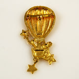 JJ Gold Tone Balloon Brooch Vintage
