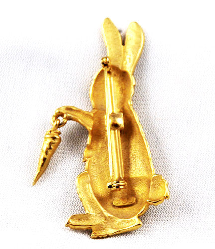 Vintage SHP Stanley Home Products Rabbit Jewelry Brooch Pin Goldtone
