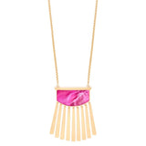 Kendra Scott Ellen Necklace Magenta & Gold NWT