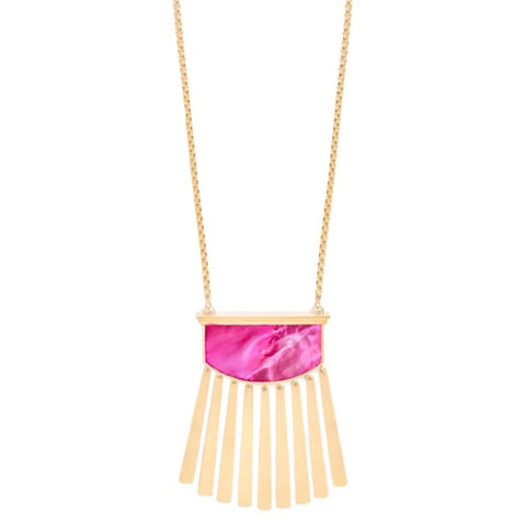 Kendra Scott Ellen Necklace Magenta & Gold NWT