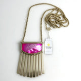 Kendra Scott Ellen Necklace Magenta & Gold NWT