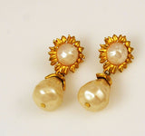 Karl Lagerfeld Pearl and Gold Earrings