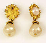 Karl Lagerfeld Pearl and Gold Earrings