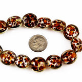 Leopard Glass Lamp Work Coin Beads 
