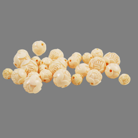 Lucite Ivory Rose Beads