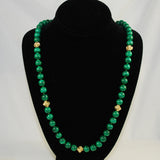 Malachite & Gold Beaded Necklace
