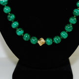 Malachite & Gold Beaded Necklace