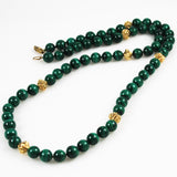 Malachite & Gold Beaded Necklace