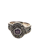 Marcasite & Amethyst Sterling Ring