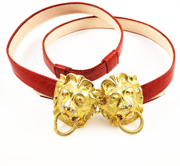 Mimi Di N Lion Buckle & Red Belt - Estate Beads & Jewelry display picture 2