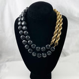 Monet Gold & Black Necklace Modern