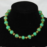 Murano Green Glass Bead Necklace