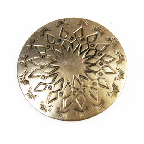 Native American  Concho Silver Button