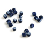 Italian Navy & White Chevron Beads 6 Layer
