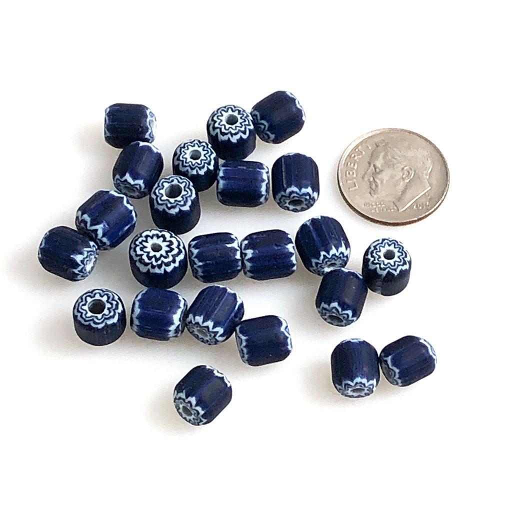 Navy & White Chevron Beads 6 Layer