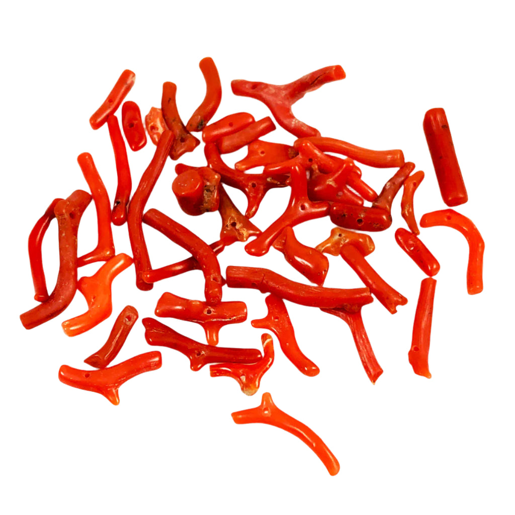 natural orange coral beads Italian