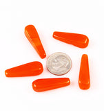Orange Glass Teardrop Beads
