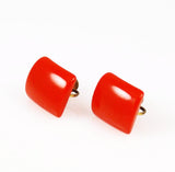 Vintage bright orange Lucite Screwback earrings