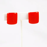 Vintage bright orange Lucite Screwback earrings