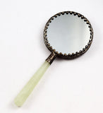 Oriental Painted Porcelain Hand Mirror Side